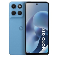 Oferta Relâmpago Celular Motorola Moto G17 - 256GB, 4GB RAM, NFC, Câmera Traseira de 50MP, Câmera Frontal de 32MP,Bateria de 5200mAh -Azul Claro